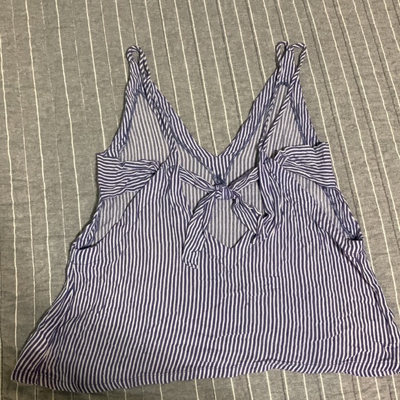 Lulus Navy Blue and White Striped Tank Top Small - Picture 5 of 5